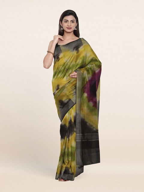 

Pothys Black & Yellow Tie and Dye Jute Cotton Saree