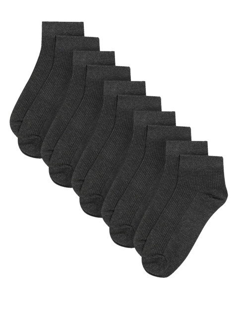 

Cantabil Men Set Of 5 Grey Pure Cotton Above Ankle-Length Socks