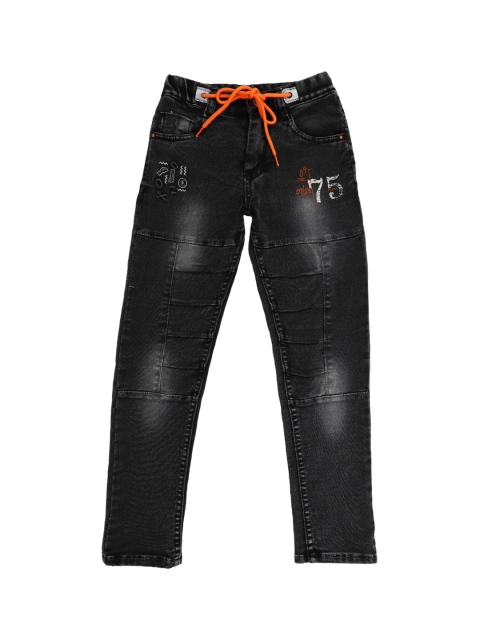 

V-Mart Boys Grey Mildly Distressed Heavy Fade Stretchable Jeans
