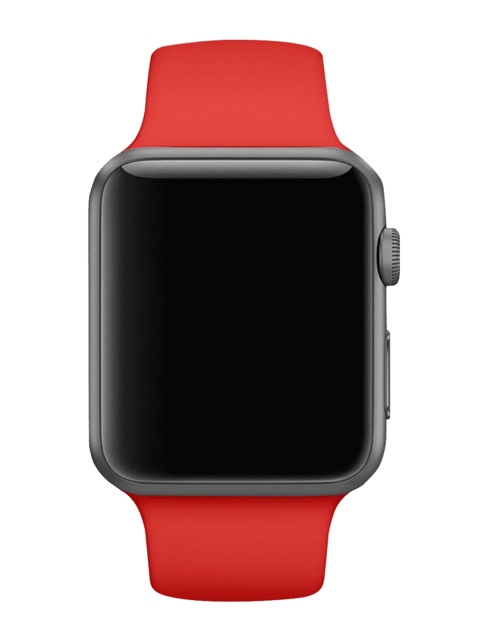 

macmerise Unisex Red Solid Silicone Apple Watch Band, Multi