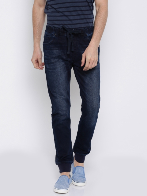 

Flying Machine Men Blue Jogger Fit Stretchable Jeans