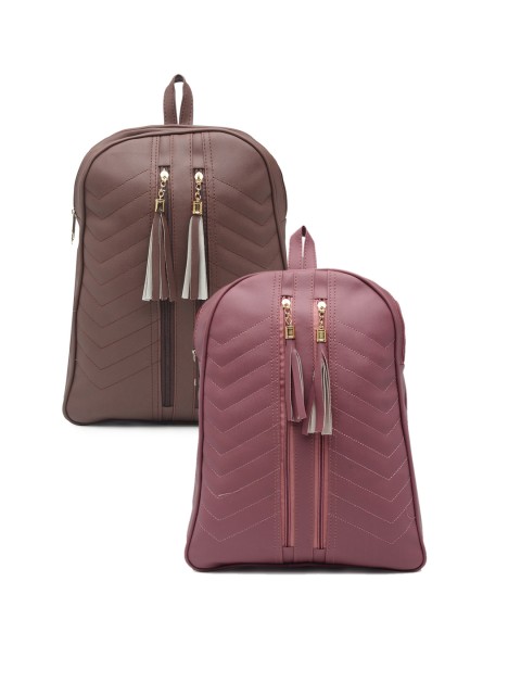 

borse lele Women Brown & Mauve Set Of 2 Backpack