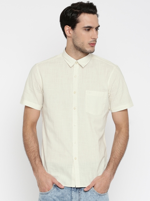 

Flying Machine Men Beige Casual Shirt
