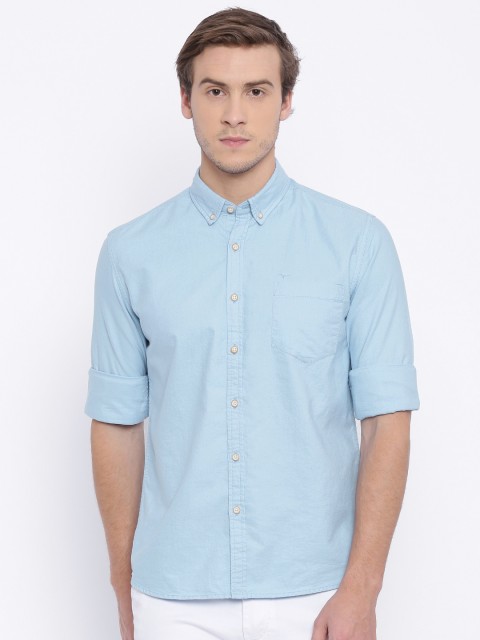 

Flying Machine Blue Regular Fit Casual Shirt