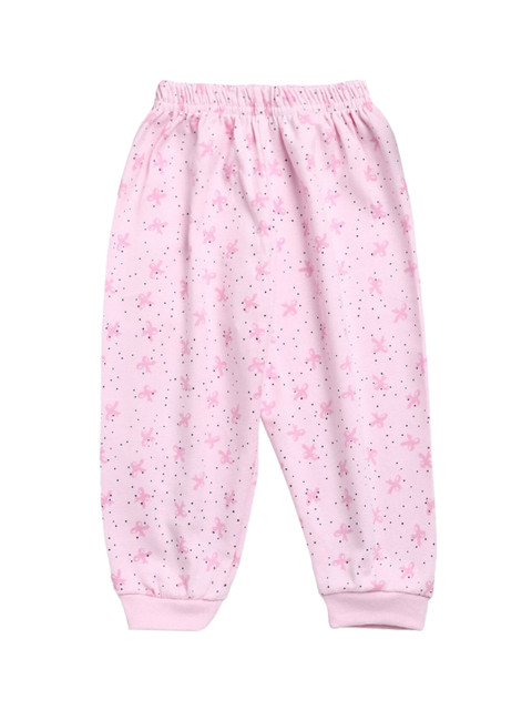 

Hopscotch Infant Girls Pink Printed Pure Cotton Joggers