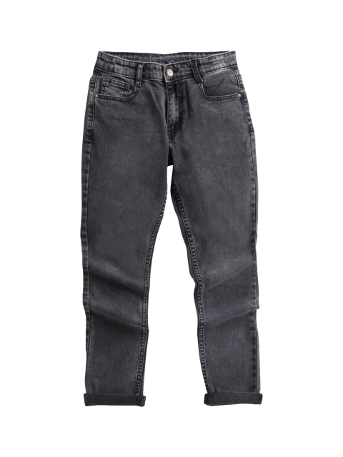 

Hopscotch Boys Black Straight Fit Mildly Distressed Stretchable Jeans