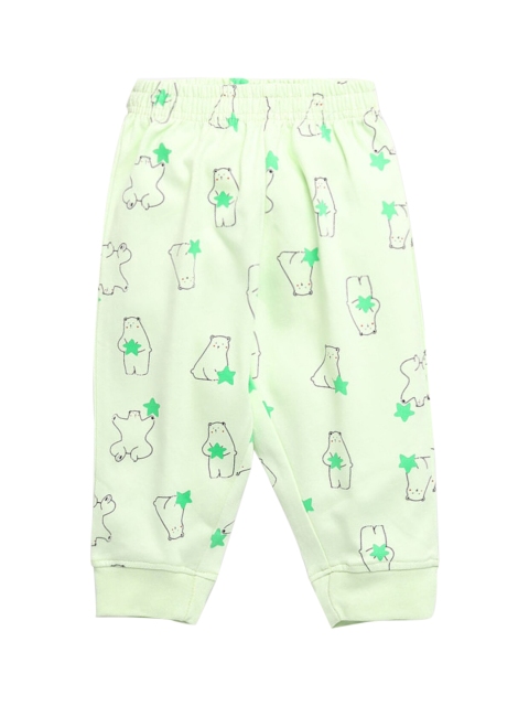 

Hopscotch Infant Boys Green & Black Printed Joggers