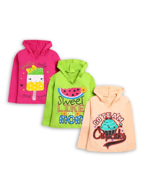 

Hopscotch Girls Multicoloured 3 High Neck T-shirt, Multi