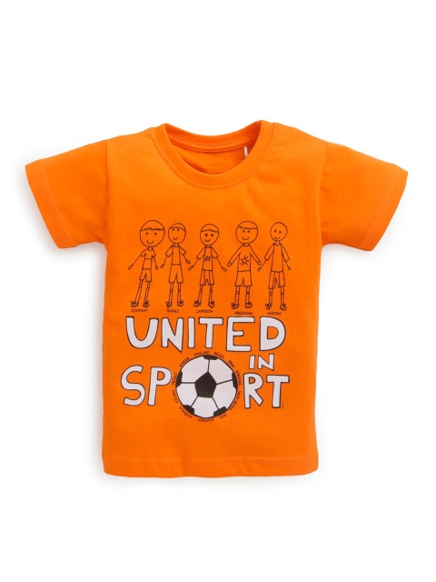 

Hopscotch Boys Orange Raw Edge T-shirt