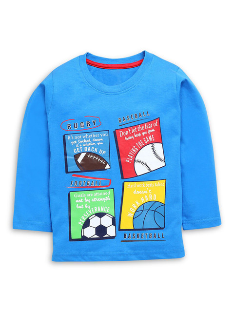 

Hopscotch Boys Blue Printed T-shirt