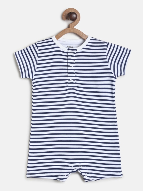 

MINI KLUB Infant Boys Grey Striped Pure Cotton Rompers