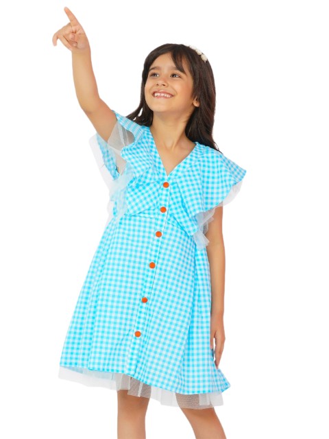 

Dress My Angel Blue Checked Dresses