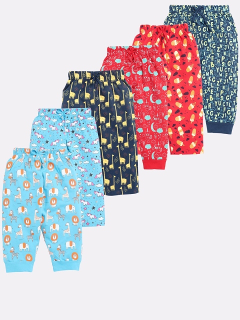 

Toonyport Girls Pack of 6 Red & Blue Printed Capris