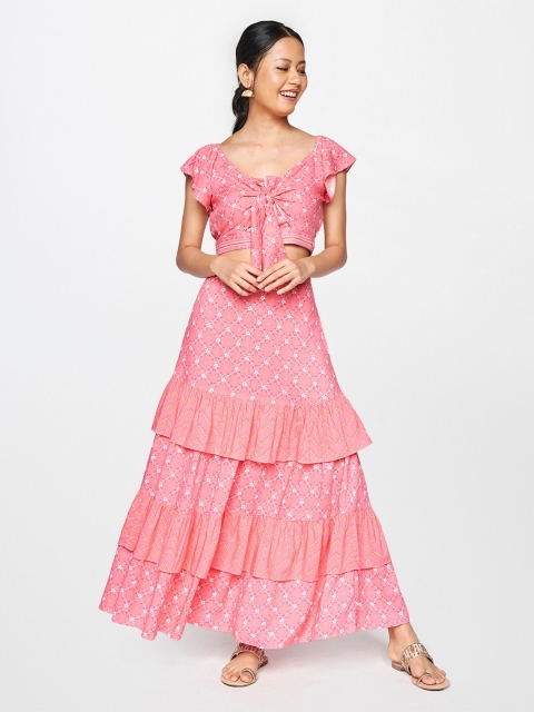 

Global Desi Women Pink Printed Top