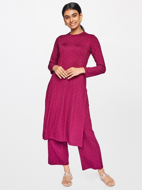 

Global Desi Women Red Printed Tunic with Pyjamas