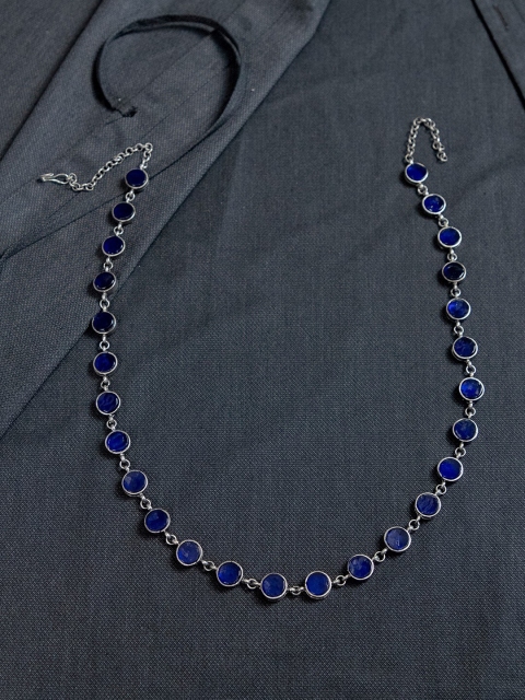 

creyons by mansi Woman Silver-Toned & Blue Handcrafted Body Chain