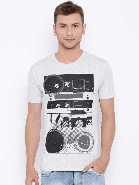 

Flying Machine Men Grey Printed T-shirt