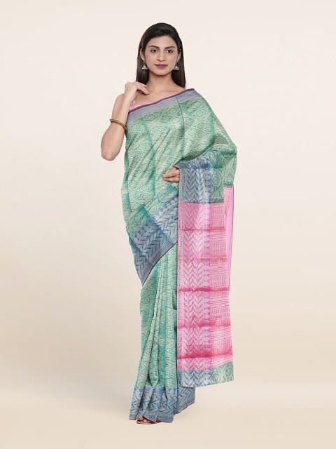 

Pothys Green & Pink Woven Design Tissue Saree