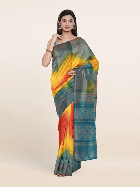 

Pothys Blue & Yellow Woven Design Art Silk Saree