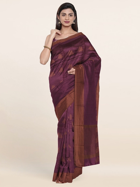 

Pothys Purple & Copper-Toned Woven Design Saree