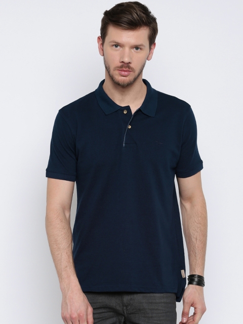 

Flying Machine Men Navy Solid Polo Collar T-shirt, Na