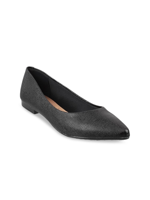 

J FONTINI Women Black Textured Ballerinas Flats