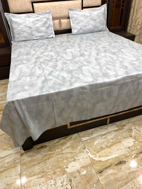 

Pure Decor Blue & White 300 TC Queen Bedsheet with 2 Pillow Covers