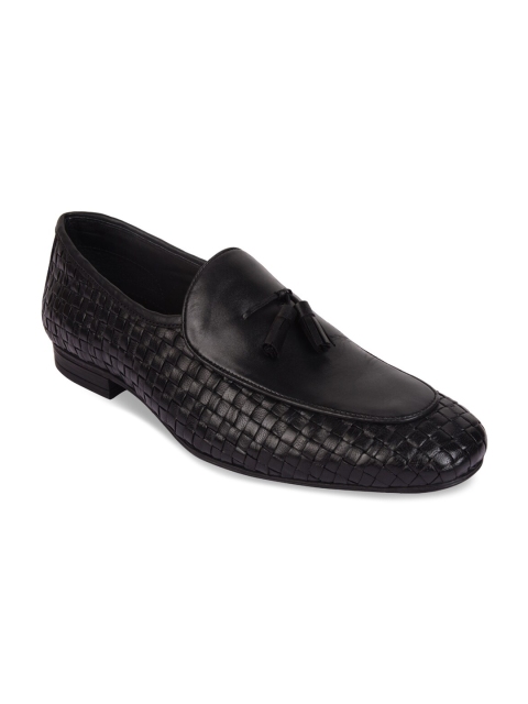 

Regal Men Black Woven Design Leather Tassel Loafers