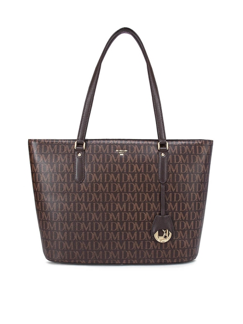 

Da Milano Brown Printed Leather Structured Shoulder Bag with Quilted