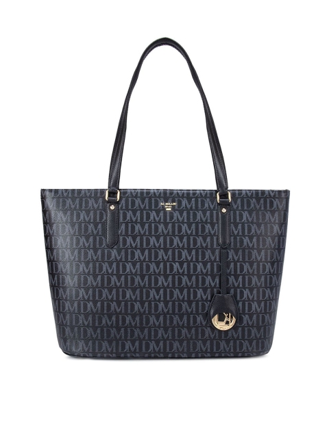 

Da Milano Black Printed Leather Oversized Structured Shoulder Bag