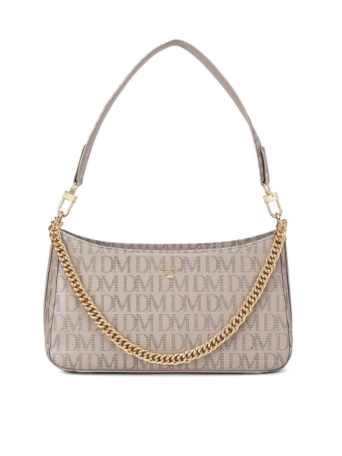 

Da Milano White Textured Leather Half Moon Hobo Bag with Quilted