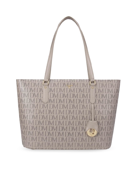 

Da Milano White Printed Leather Oversized Structured Shoulder Bag