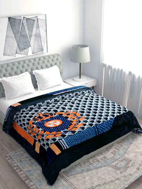 

Spangle Grey & Blue Floral Microfiber Heavy Winter 500 GSM Double Bed Blanket