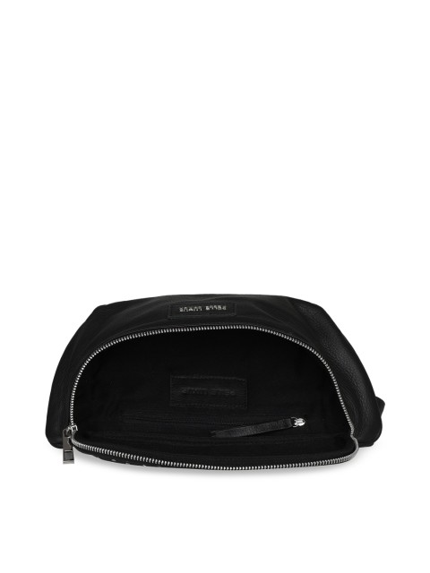 

PELLE LUXUR Black Leather Half Moon Sling Bag