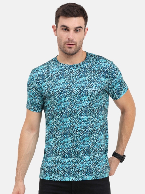 

Masculino Latino Plus Men Blue Printed T-shirt