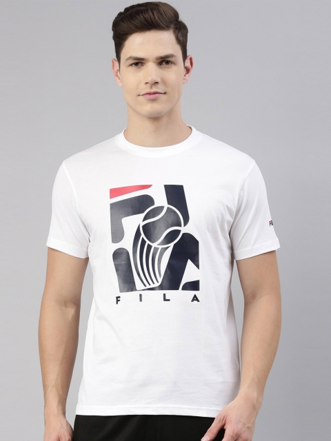 

FILA Men White Printed Pure Cotton T-shirt