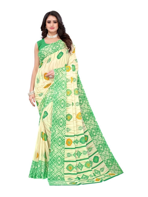 

Yashika Green & Yellow Floral Saree