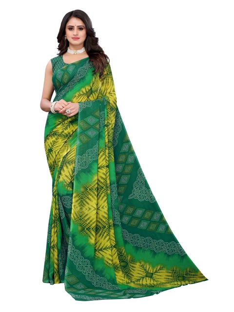 

Yashika Green & Yellow Floral Saree