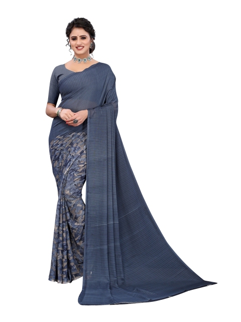 

Yashika Blue Floral Saree