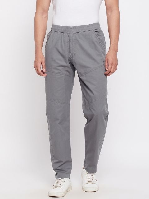 

Okane Men Grey Solid Track Pants