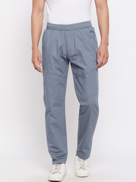 

Okane Men Blue Solid Cotton Track Pants