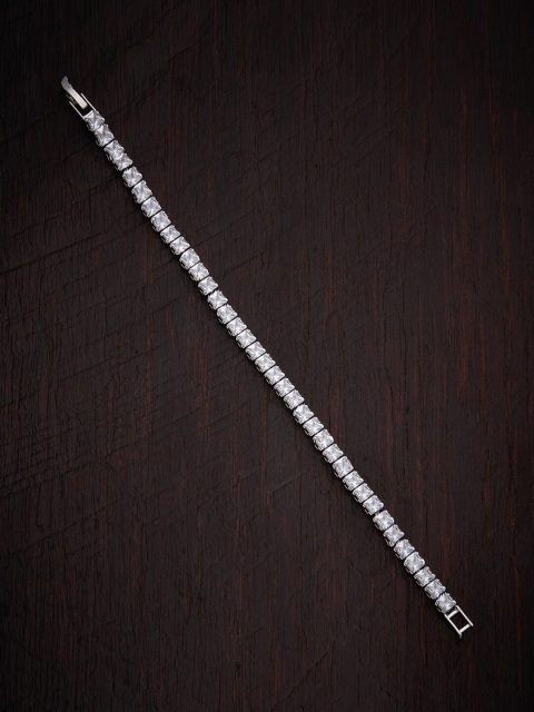 

Kushal's Fashion Jewellery Women Cubic Zirconia Rhodium-Plated Wraparound Bracelet, Silver