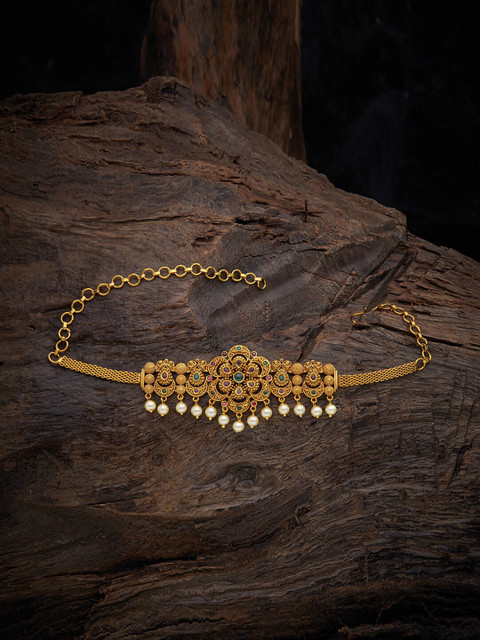 

Kushal's Fashion Jewellery Women Gold-Toned & Red Antique Gold-Plated Armlet Bracelet