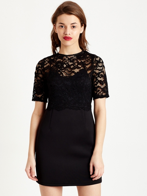 

COVER STORY Women Black Solid Sheath Dress