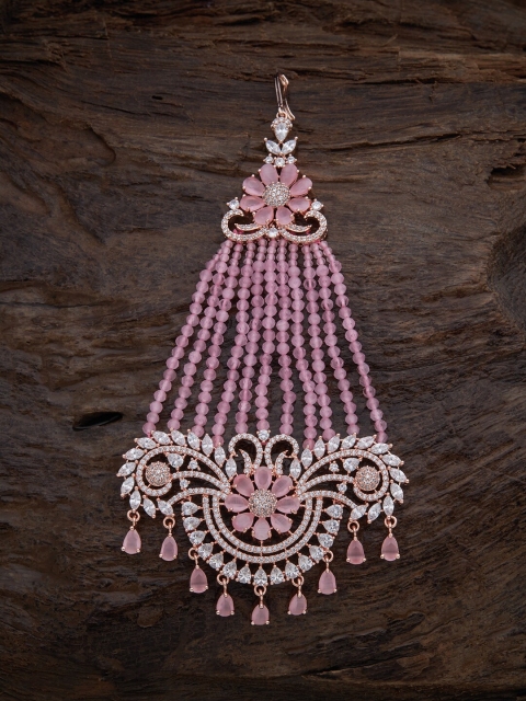 

Kushal's Fashion Jewellery Women Pink & Cubic Zirconia Jhumar Passa