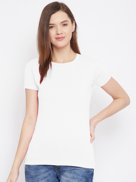 

FRENCH FLEXIOUS Women White Solid T-shirt