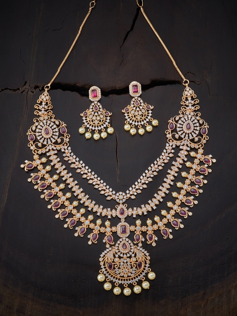 

Kushal's Fashion Jewellery Red Gold-Plated Layered Necklace