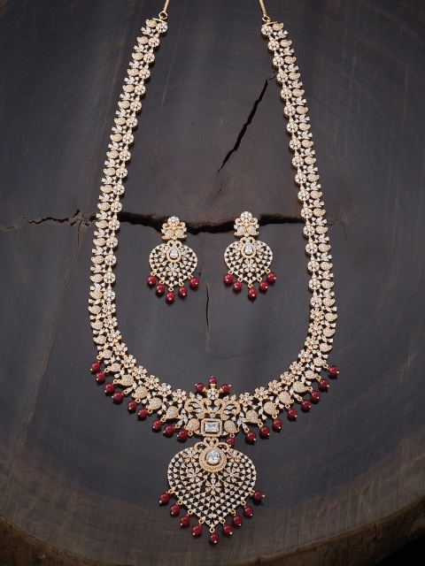 

Kushal's Fashion Jewellery Red Gold-Plated Necklace