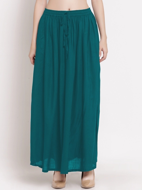 

PATRORNA Women Green Solid Maxi Long Tulip Skirt