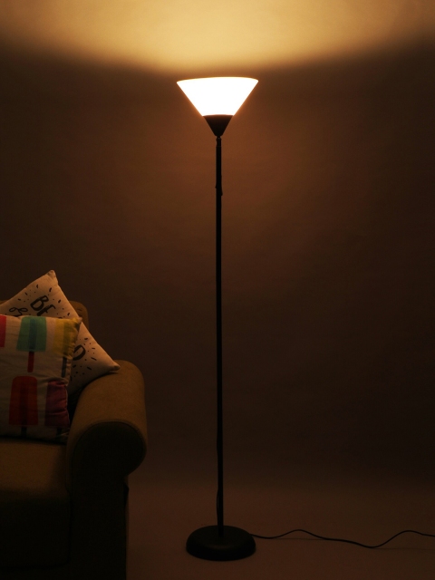 

SANDED EDGE White & Black Frustum Shaped Metal Floor Lamp with Shade